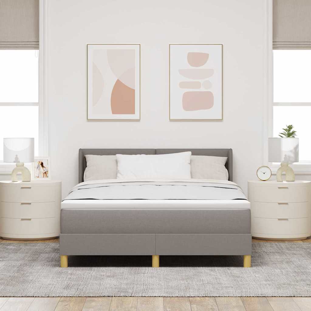 Boxspringbett mit Matratze Taupe 140 x 200 cm Stoff