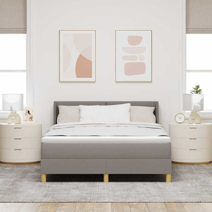 Boxspringbett mit Kopfteil Taupe 200 x 140 cm Stoff