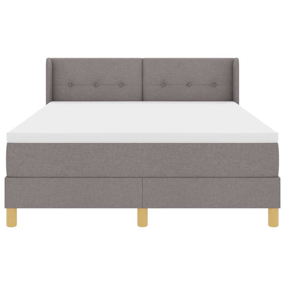 Boxspringbett mit Kopfteil Taupe 200 x 140 cm Stoff