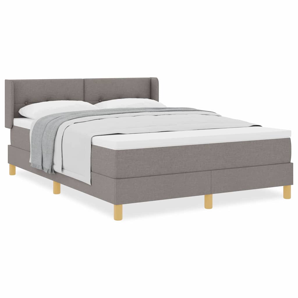 Boxspringbett mit Matratze Taupe 140 x 200 cm Stoff