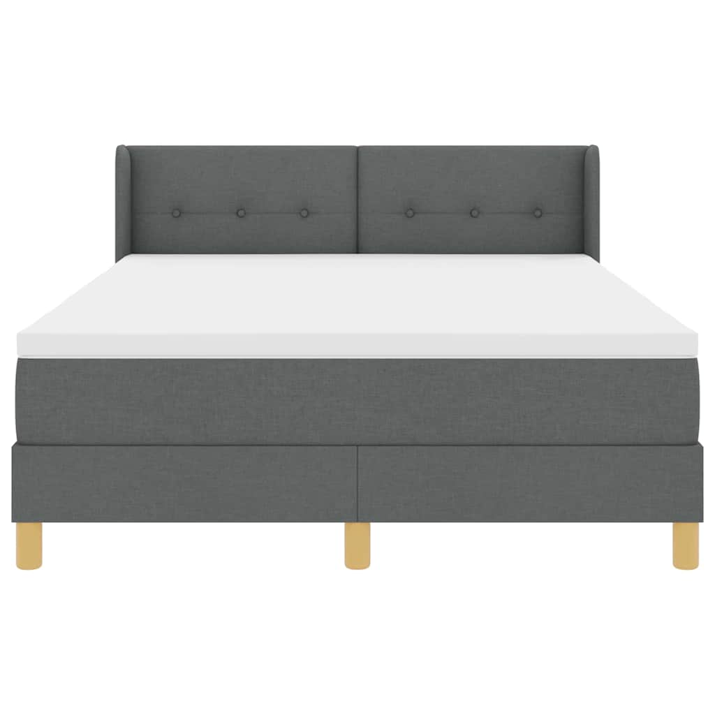 Boxspringbett mit Matratze Dunkelgrau 200 x 160 cm Stoff