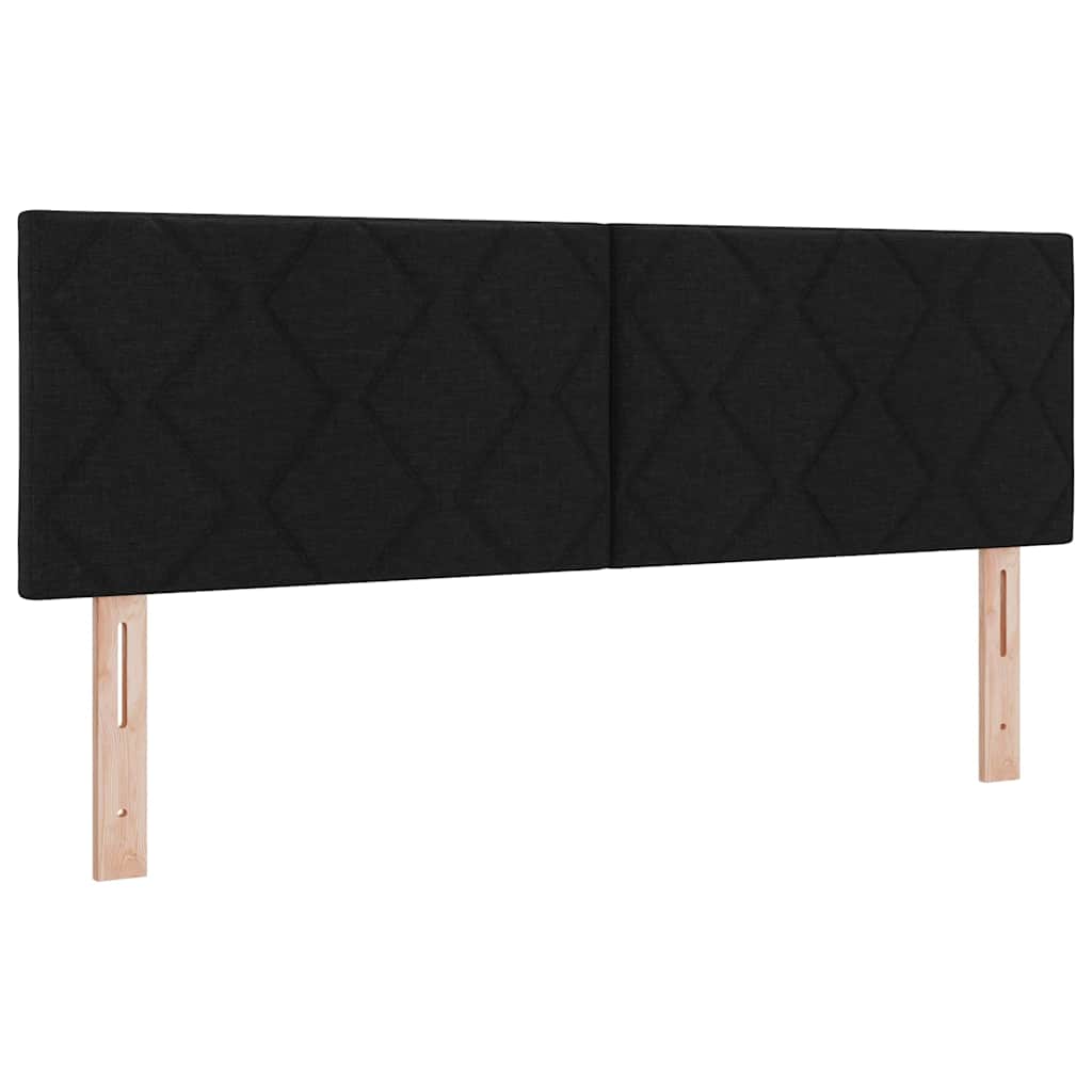 Boxspringbett mit Kopfteil Schwarz 200 x 160 cm Stoff