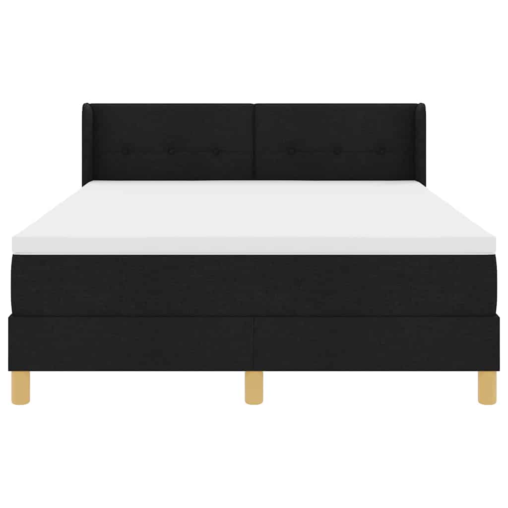 Boxspringbett mit Kopfteil Schwarz 200 x 160 cm Stoff