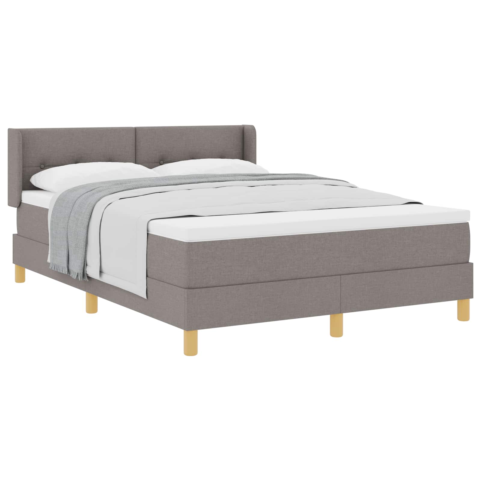 Boxspringbett mit Kopfteil Taupe 200 x 160 cm Stoff