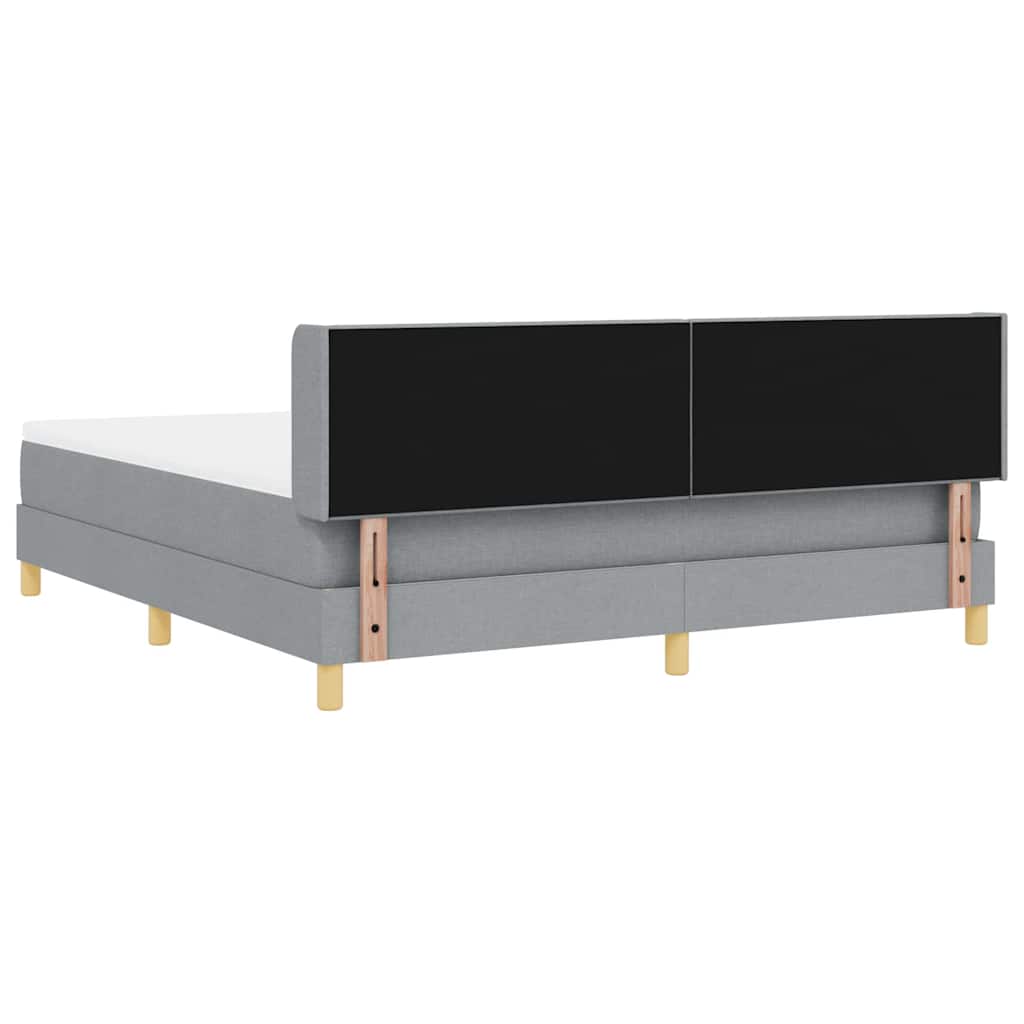 Boxspringbett mit Kopfteil Hellgrau 200 x 180 cm Stoff