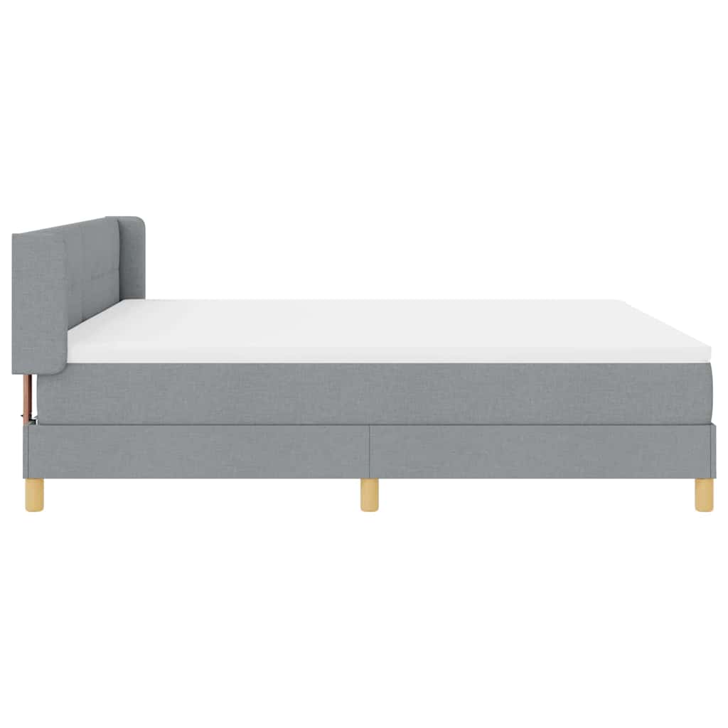 Boxspringbett mit Kopfteil Hellgrau 200 x 180 cm Stoff
