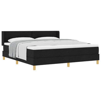 Boxspringbett mit Kopfteil Schwarz 200 x 180 cm Stoff