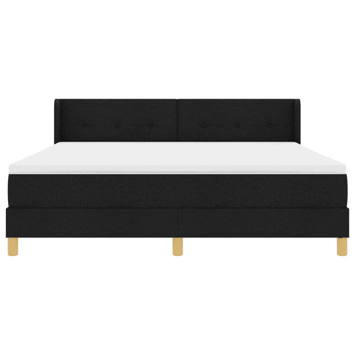 Boxspringbett mit Kopfteil Schwarz 200 x 180 cm Stoff
