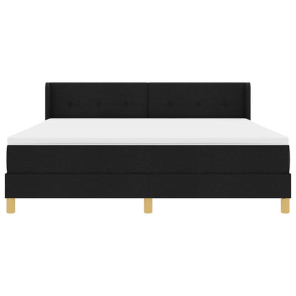 Boxspringbett mit Kopfteil Schwarz 200 x 180 cm Stoff