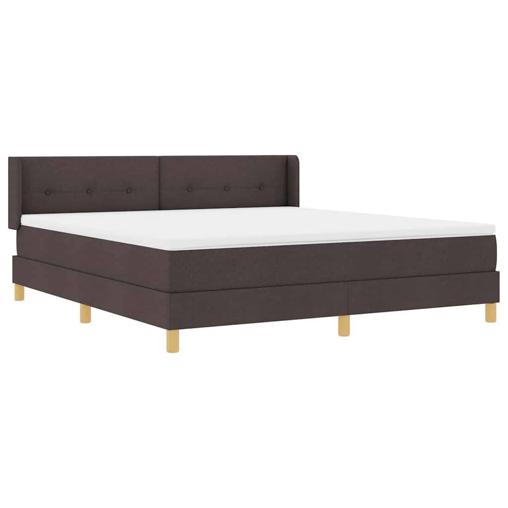 Boxspringbett Dunkelbraun und Weiß 180 x 200 cm Polyester