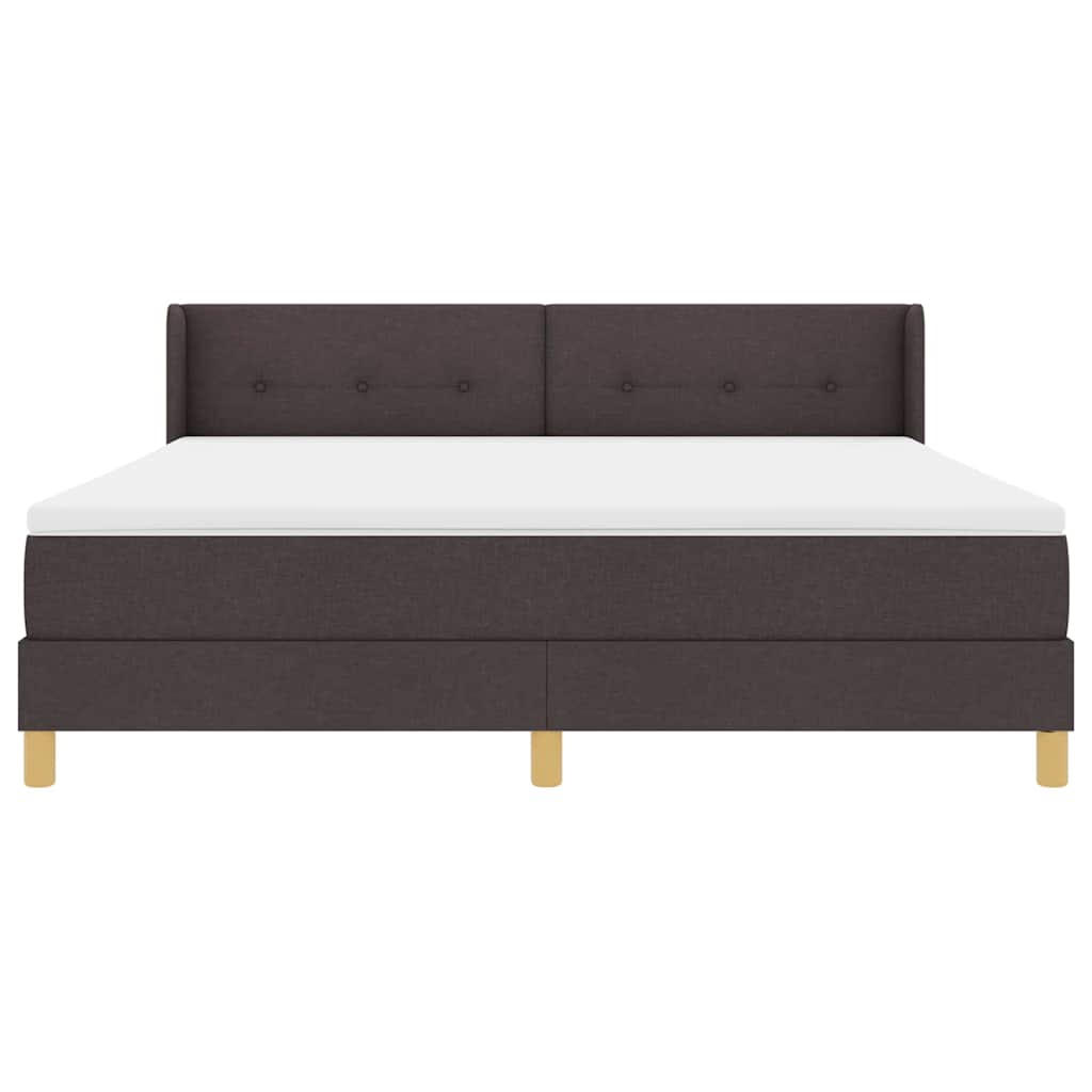 Boxspringbett Dunkelbraun und Weiß 180 x 200 cm Polyester
