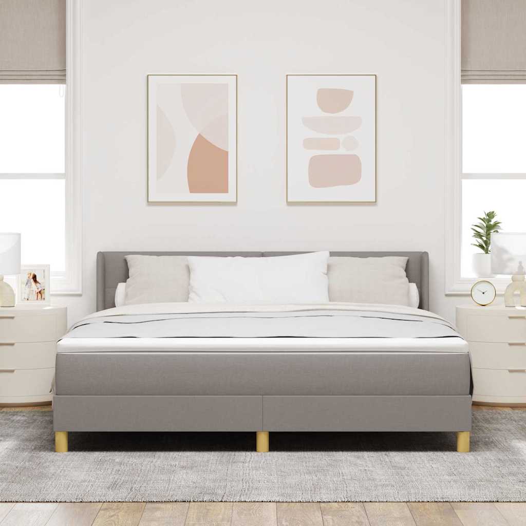 Boxspringbett mit Kopfteil Taupe 200 x 180 cm Stoff