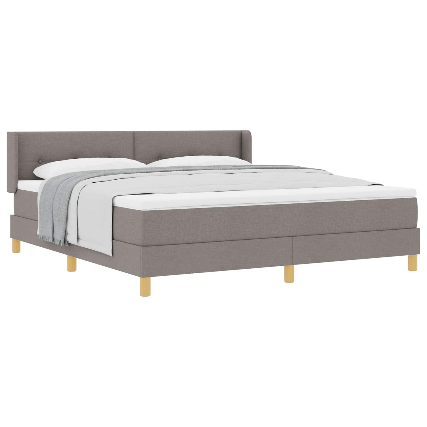 Boxspringbett mit Kopfteil Taupe 200 x 180 cm Stoff