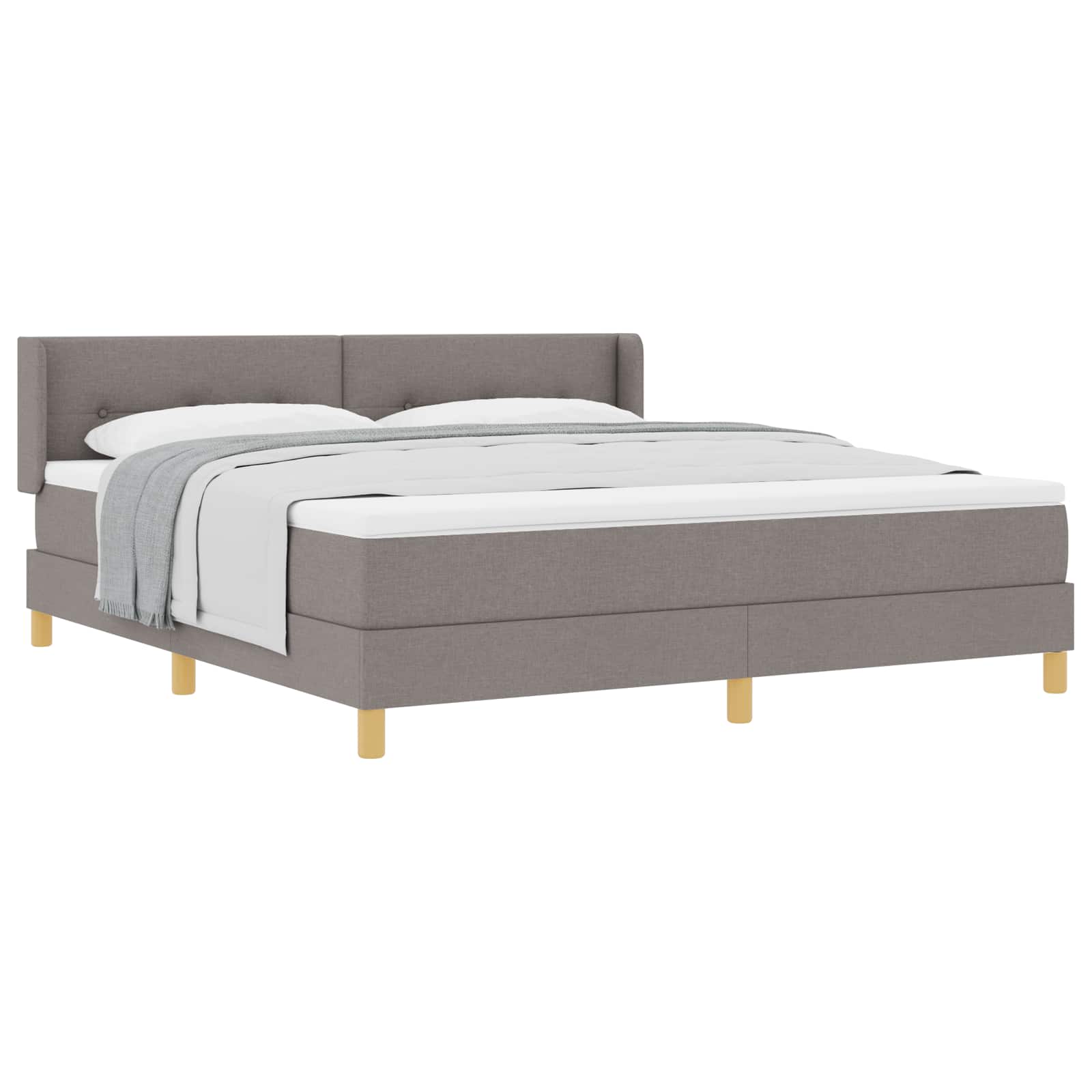 Boxspringbett mit Kopfteil Taupe 200 x 180 cm Stoff