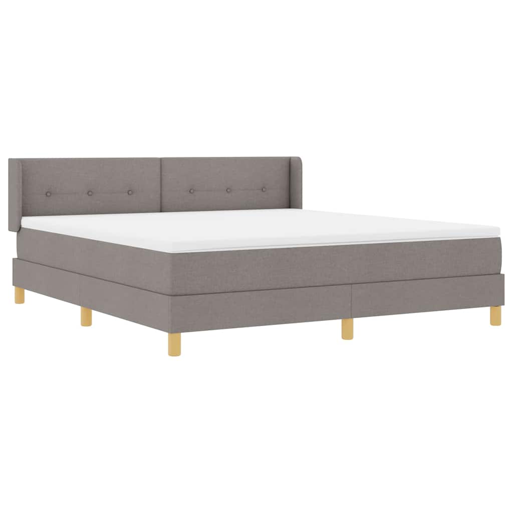 Boxspringbett mit Kopfteil Taupe 200 x 180 cm Stoff