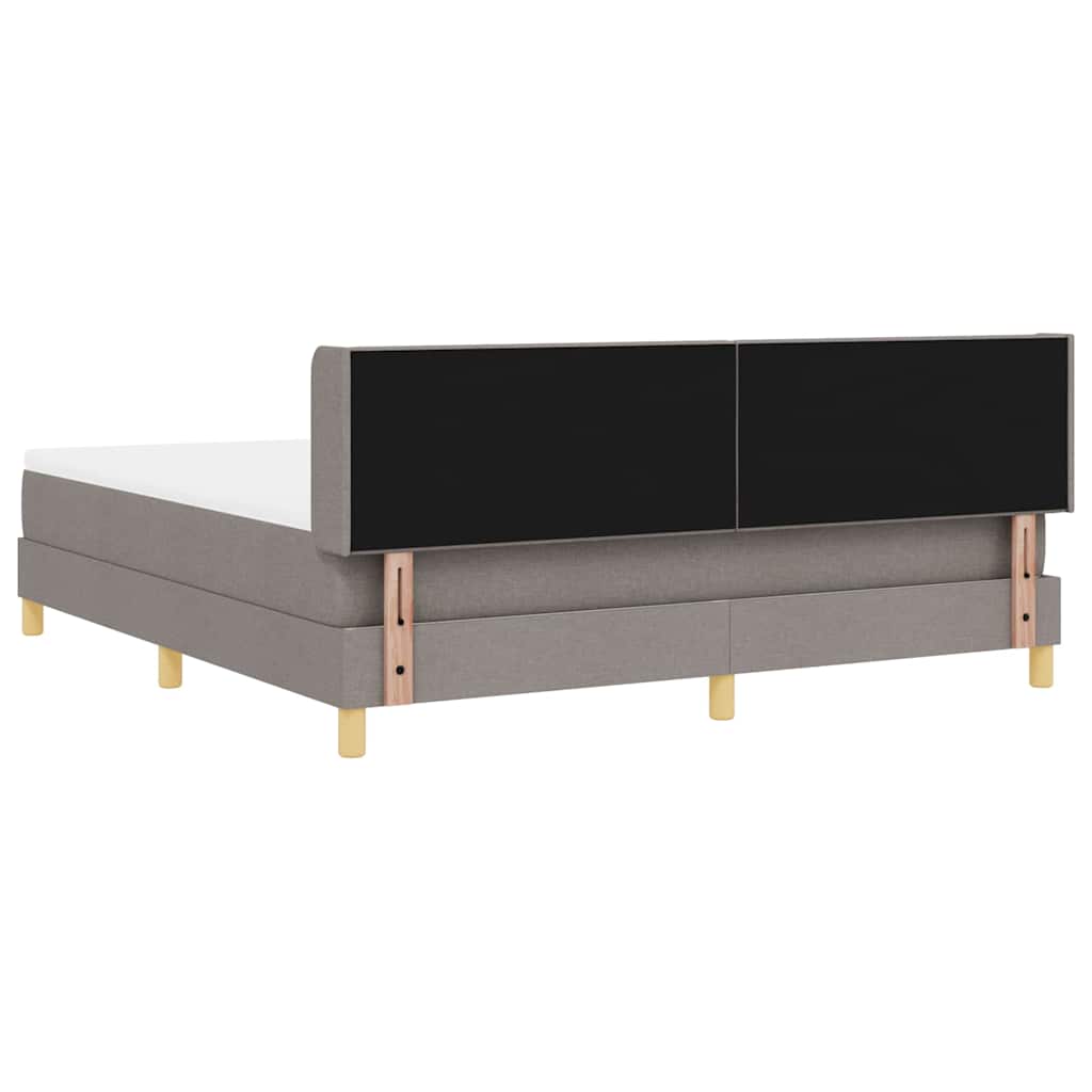 Boxspringbett mit Kopfteil Taupe 200 x 180 cm Stoff
