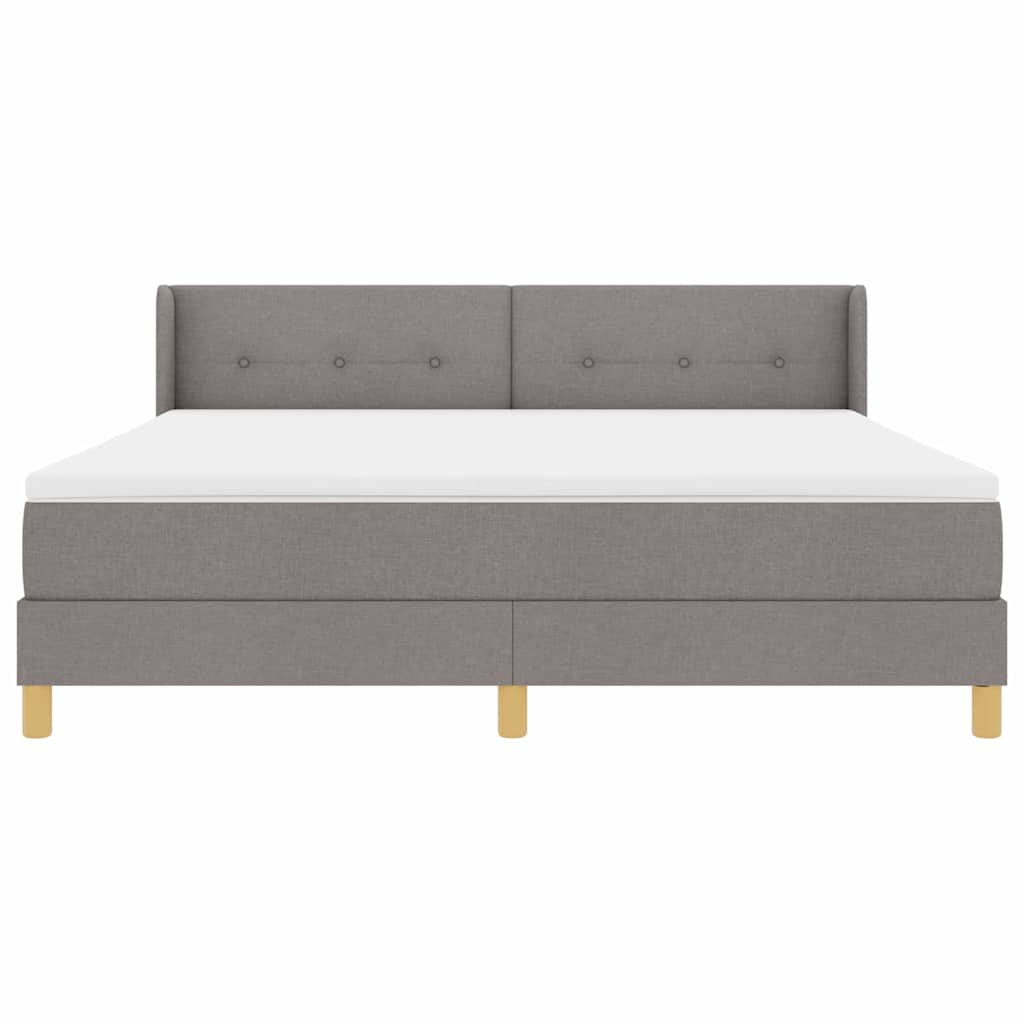 Boxspringbett mit Kopfteil Taupe 200 x 180 cm Stoff