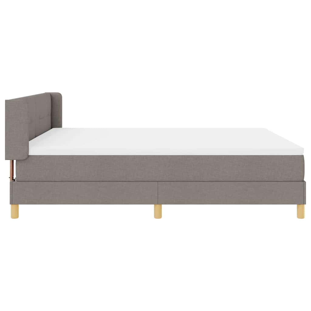 Boxspringbett mit Kopfteil Taupe 200 x 180 cm Stoff