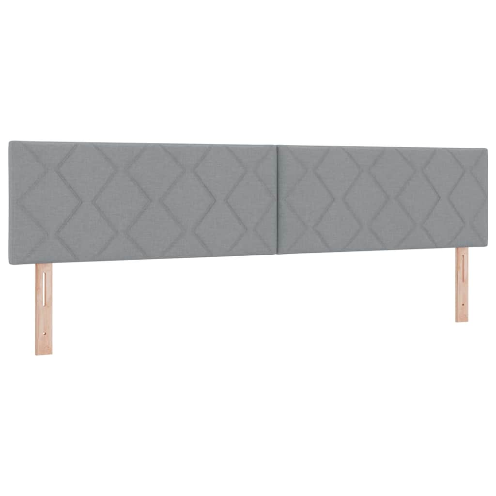 Boxspringbett mit Kopfteil Hellgrau 200 x 200 cm Stoff