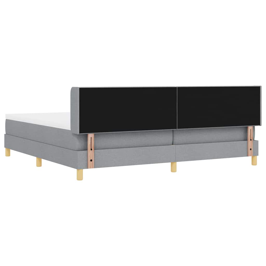 Boxspringbett mit Kopfteil Hellgrau 200 x 200 cm Stoff