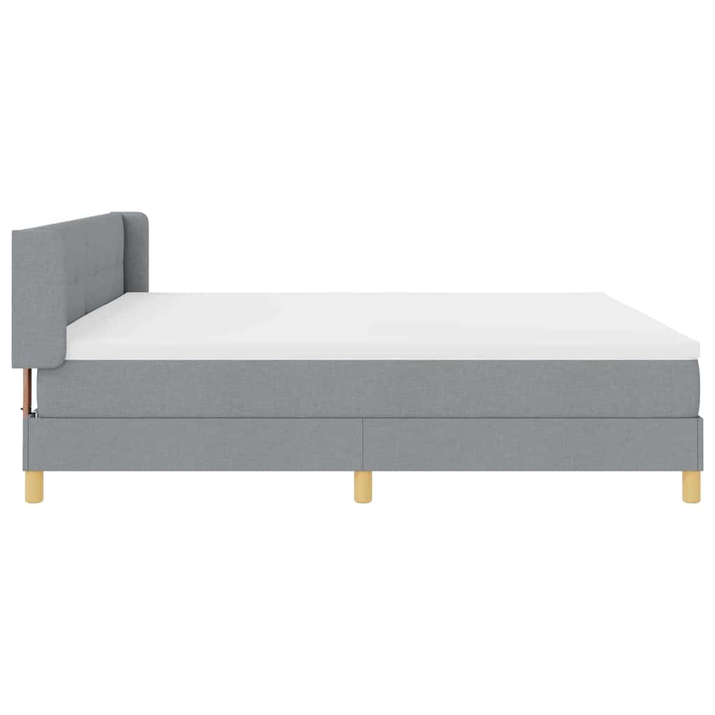 Boxspringbett mit Kopfteil Hellgrau 200 x 200 cm Stoff