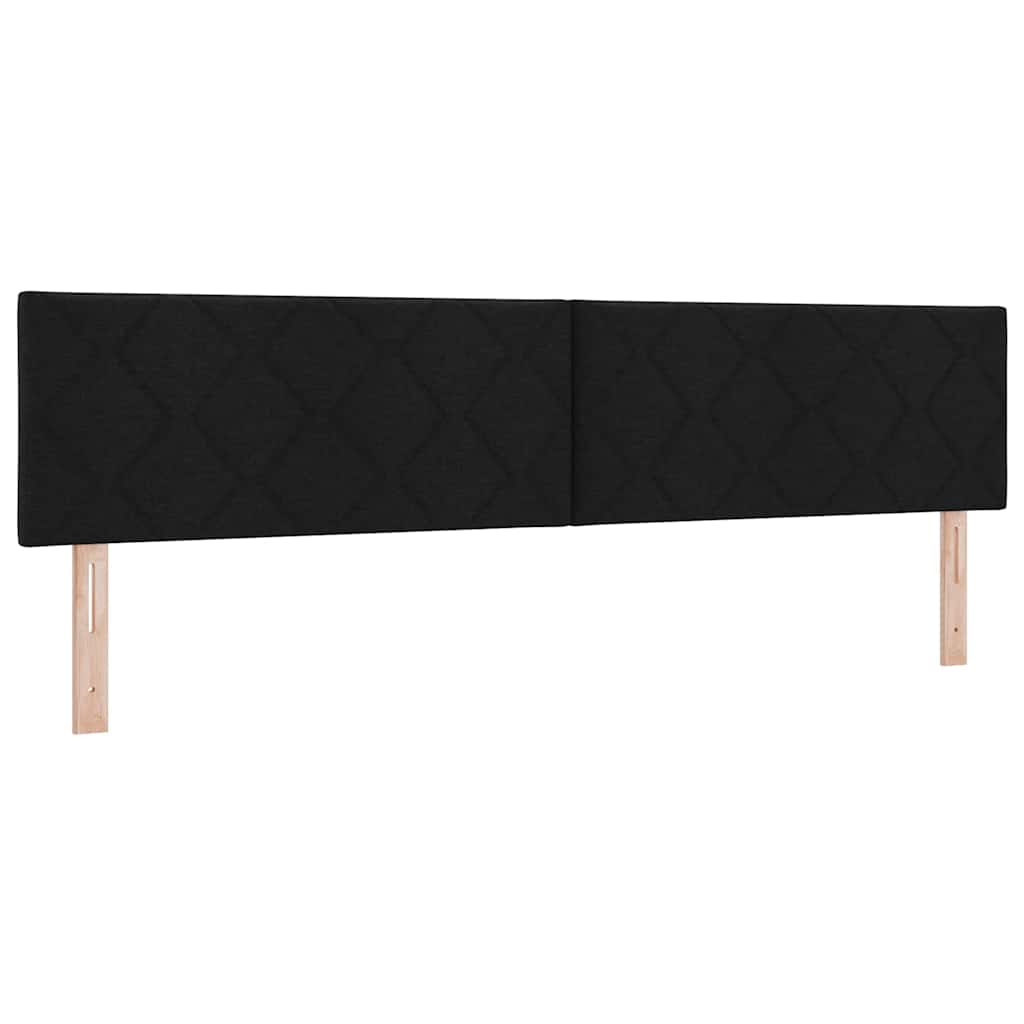 Boxspringbett mit Kopfteil Schwarz 200 x 200 cm Stoff