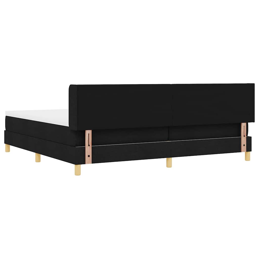 Boxspringbett mit Kopfteil Schwarz 200 x 200 cm Stoff