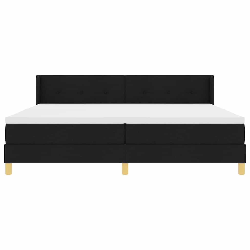 Boxspringbett mit Kopfteil Schwarz 200 x 200 cm Stoff