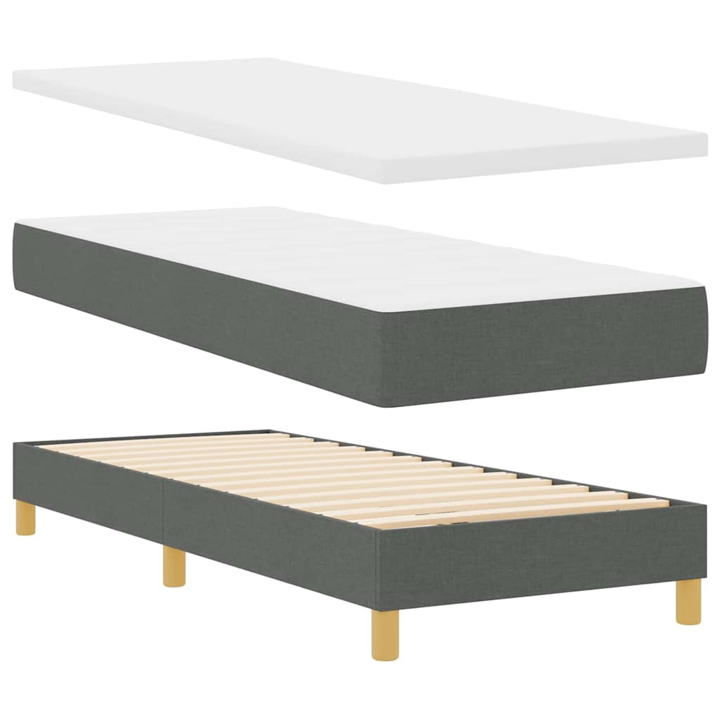 Boxspringbett mit Kissen Dunkelgrau 200 x 80 cm Stoff