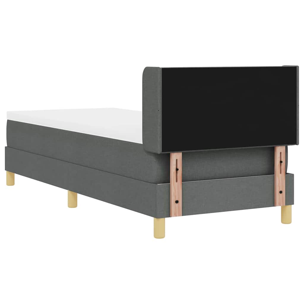 Boxspringbett mit Kissen Dunkelgrau 200 x 80 cm Stoff