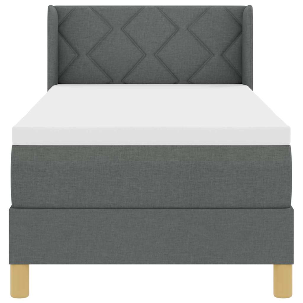 Boxspringbett mit Kissen Dunkelgrau 200 x 80 cm Stoff