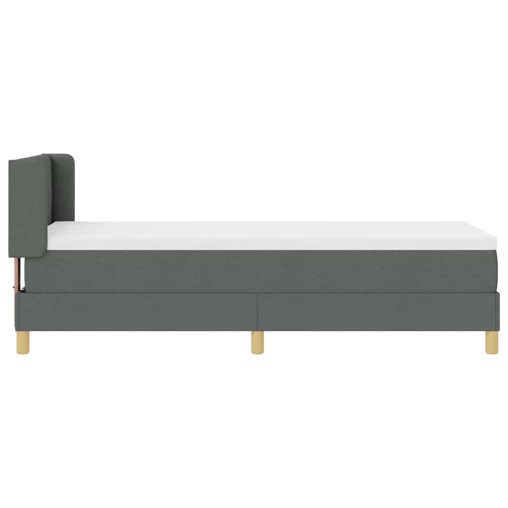 Boxspringbett mit Kissen Dunkelgrau 200 x 80 cm Stoff