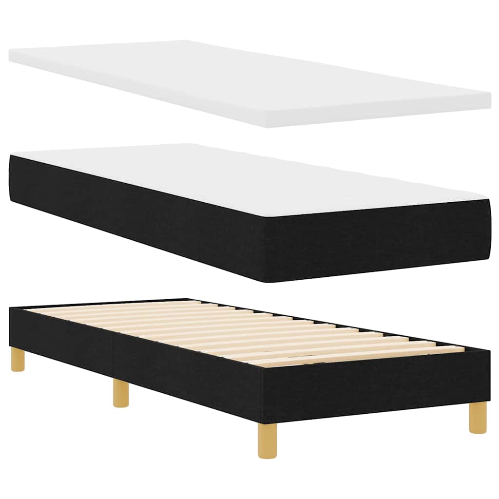 Boxspringbett mit Kopfteil Schwarz 200 x 80 cm Stoff