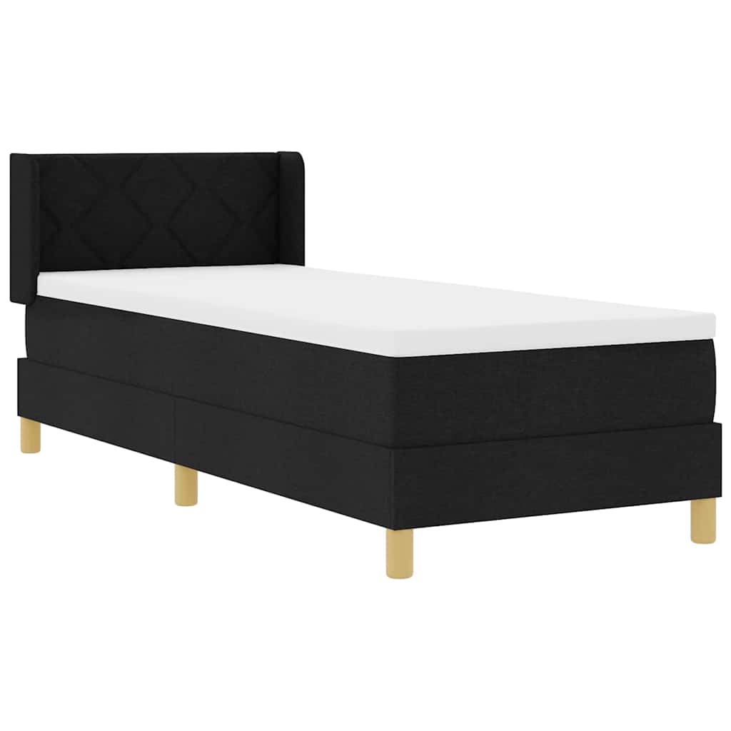 Boxspringbett mit Kopfteil Schwarz 200 x 80 cm Stoff