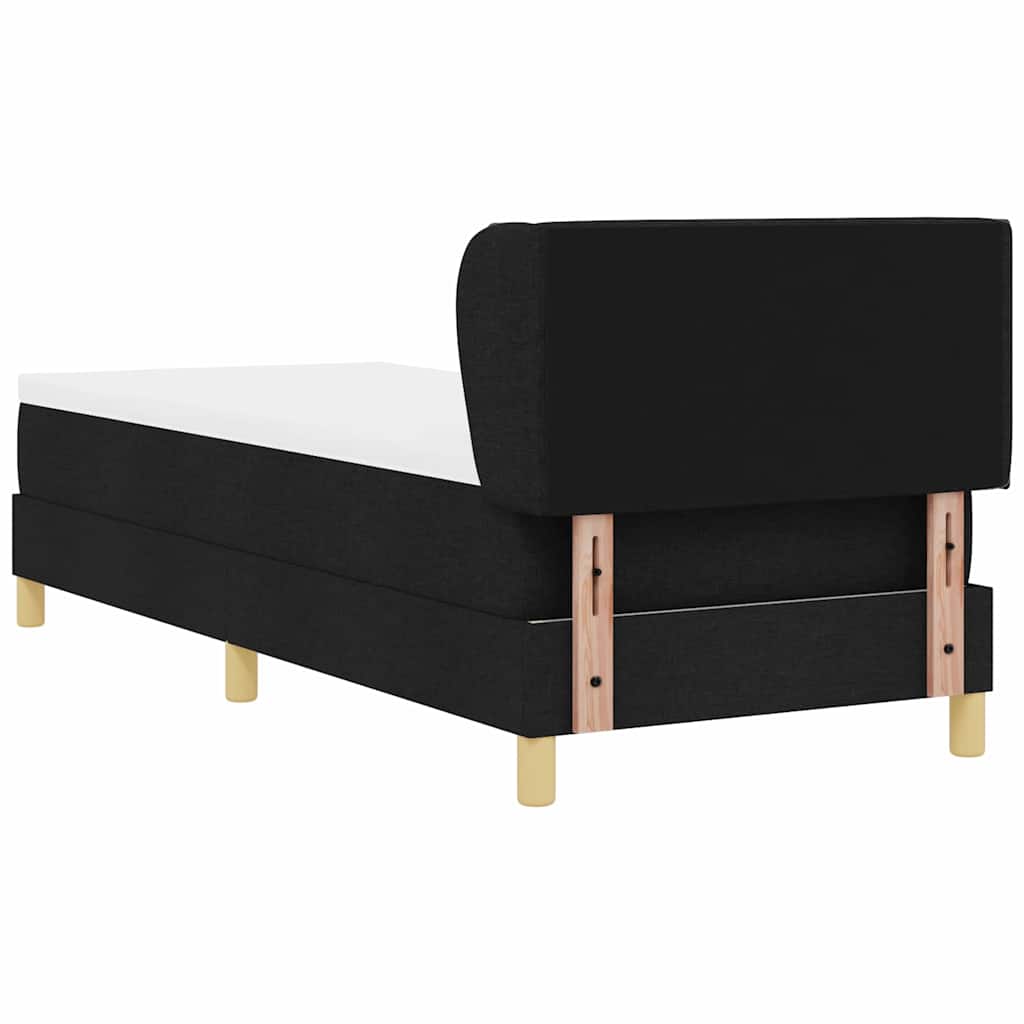 Boxspringbett mit Kopfteil Schwarz 200 x 80 cm Stoff