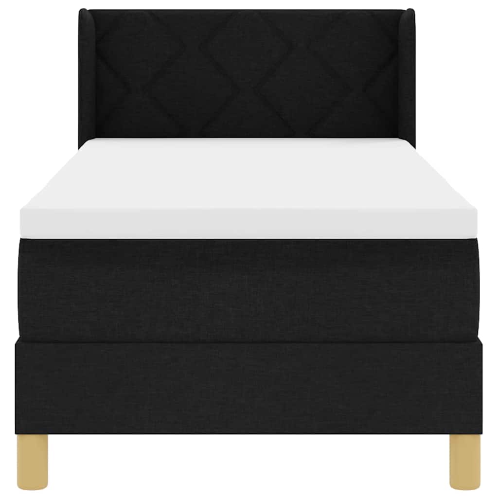 Boxspringbett mit Kopfteil Schwarz 200 x 80 cm Stoff