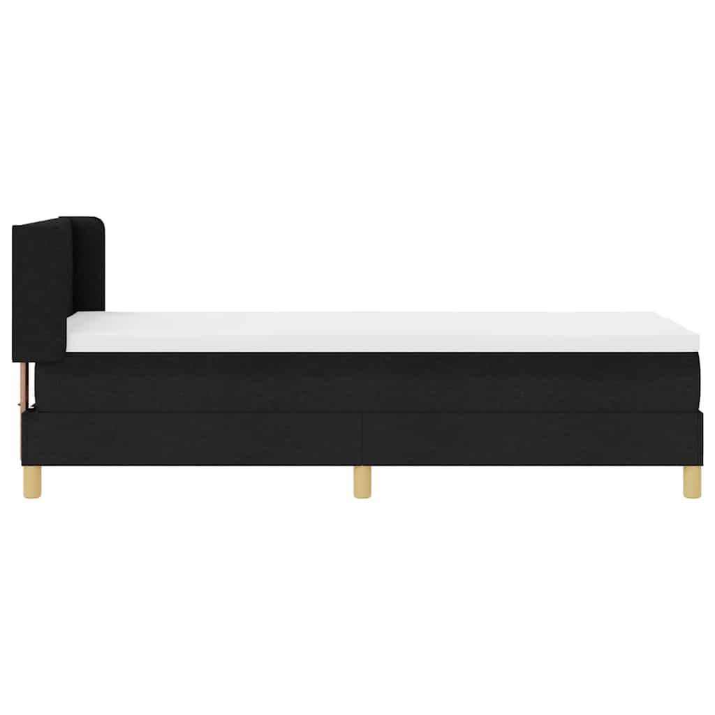 Boxspringbett mit Kopfteil Schwarz 200 x 80 cm Stoff