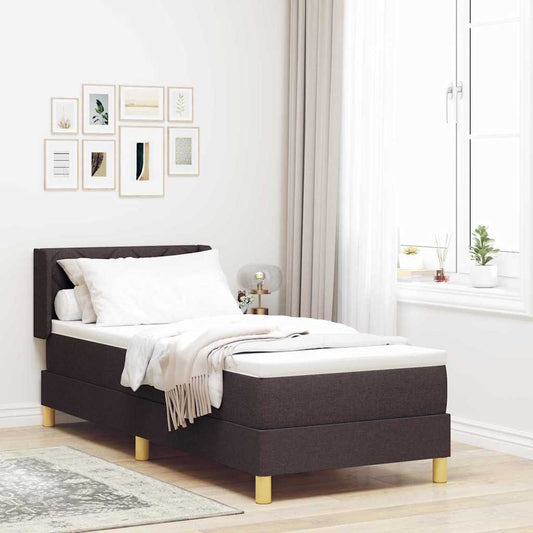 Boxspringbett Dunkelbraun und Weiß 80 x 200 cm Stoff