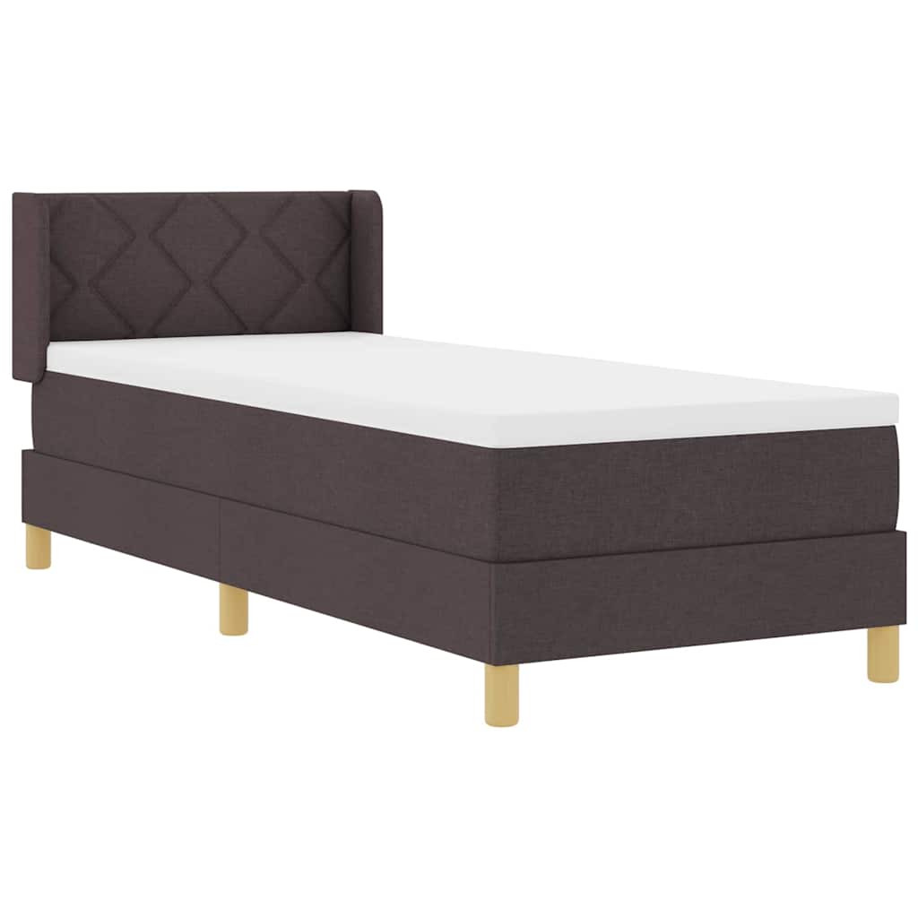 Boxspringbett Dunkelbraun und Weiß 80 x 200 cm Stoff