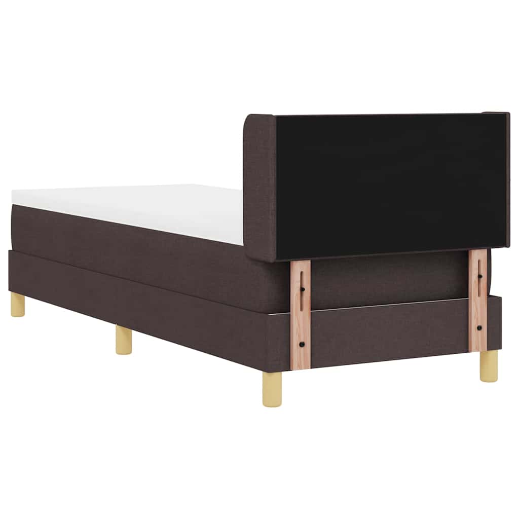 Boxspringbett Dunkelbraun und Weiß 80 x 200 cm Stoff