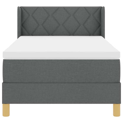 Boxspringbett mit Kopfteil Dunkelgrau 200 x 90 cm Stoff