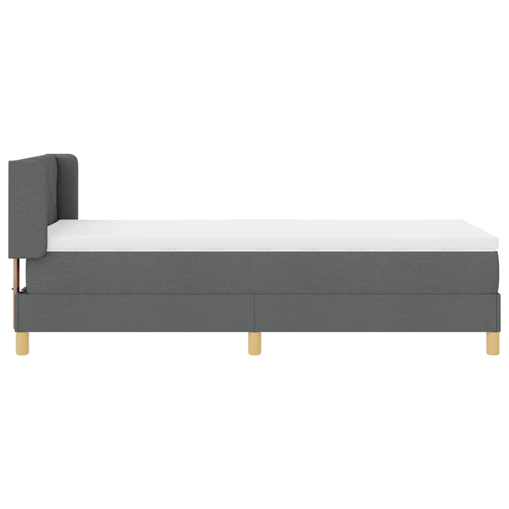 Boxspringbett mit Kopfteil Dunkelgrau 200 x 90 cm Stoff