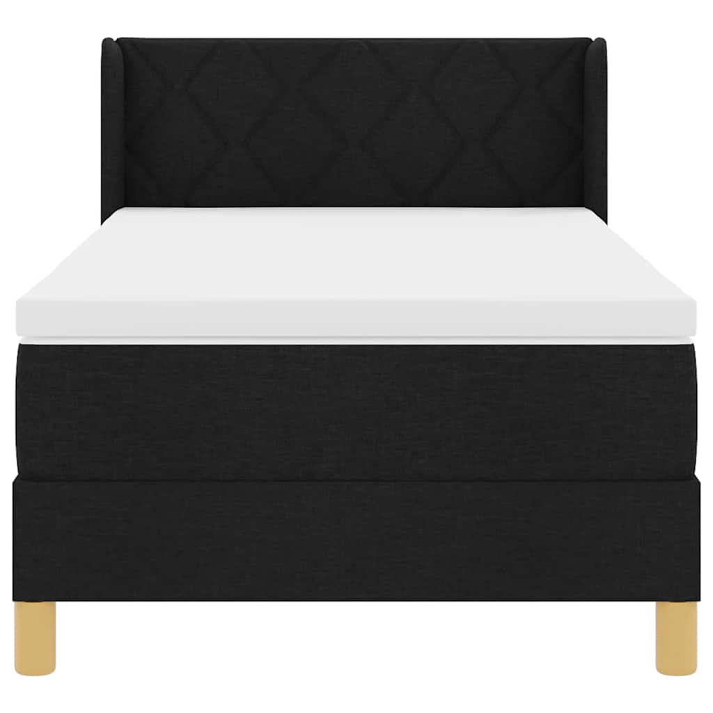 Boxspringbett mit Matratze Schwarz 200 x 90 cm Stoff
