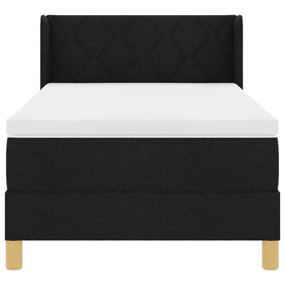 Boxspringbett mit Kopfteil Schwarz 200 x 90 cm Stoff