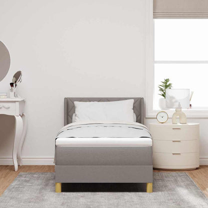 Boxspringbett mit Kopfteil Taupe 200 x 90 cm Stoff