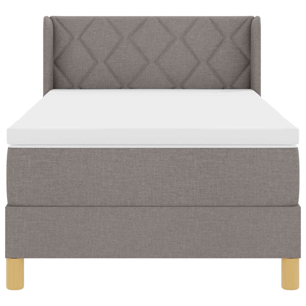 Boxspringbett mit Kopfteil Taupe 200 x 90 cm Stoff