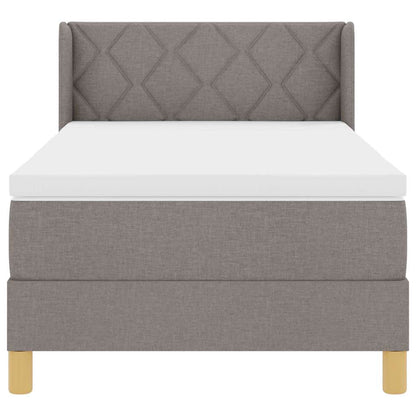 Boxspringbett mit Kopfteil Taupe 200 x 90 cm Stoff