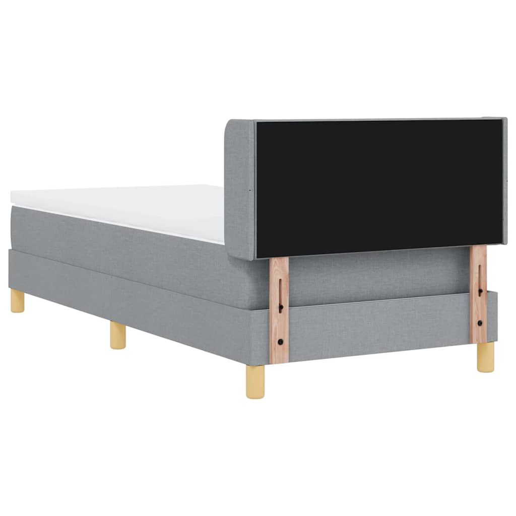 Boxspringbett mit Kopfteil Hellgrau 200 x 100 cm Stoff