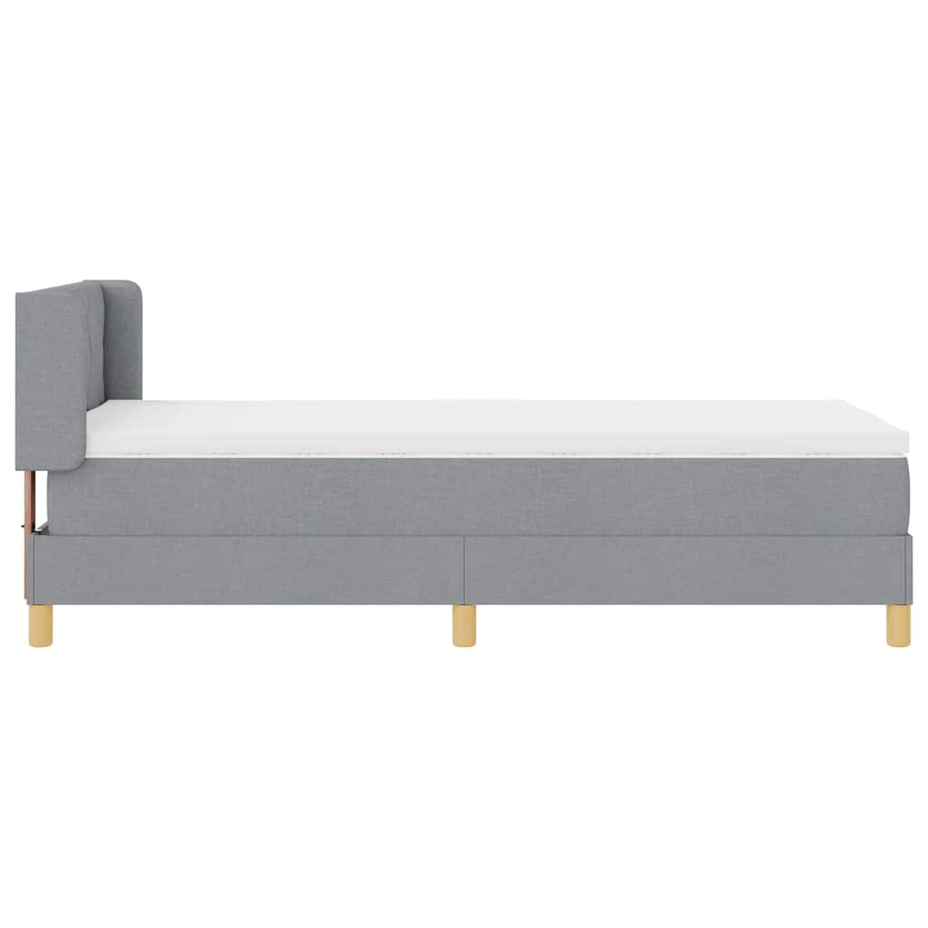 Boxspringbett mit Kopfteil Hellgrau 200 x 100 cm Stoff