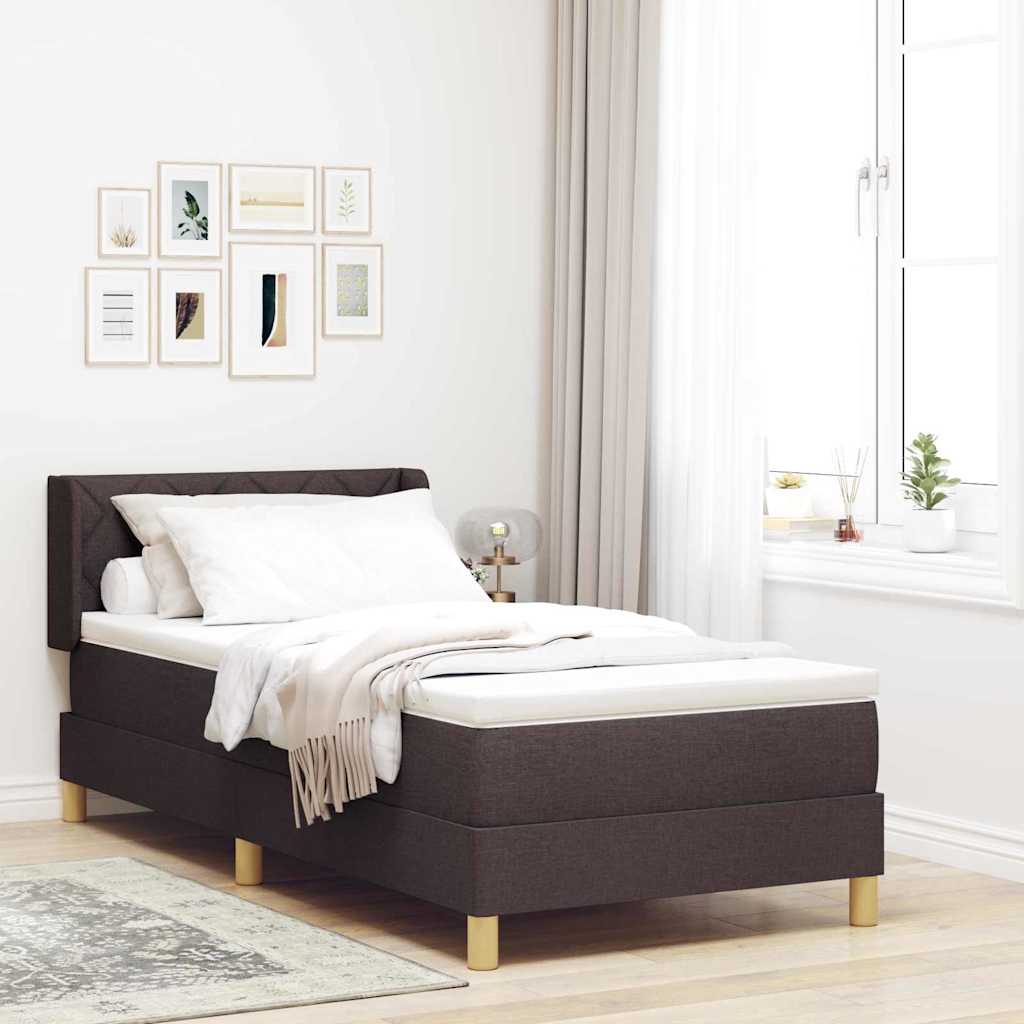 Boxspringbett Dunkelbraun 100 x 200 cm Schaum und Polsterung